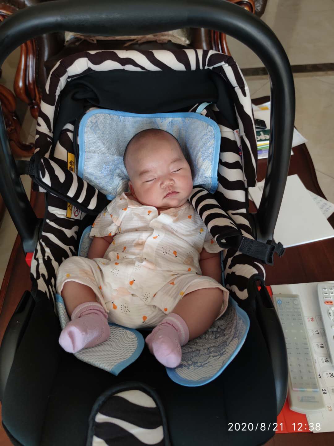婴儿提篮中的我